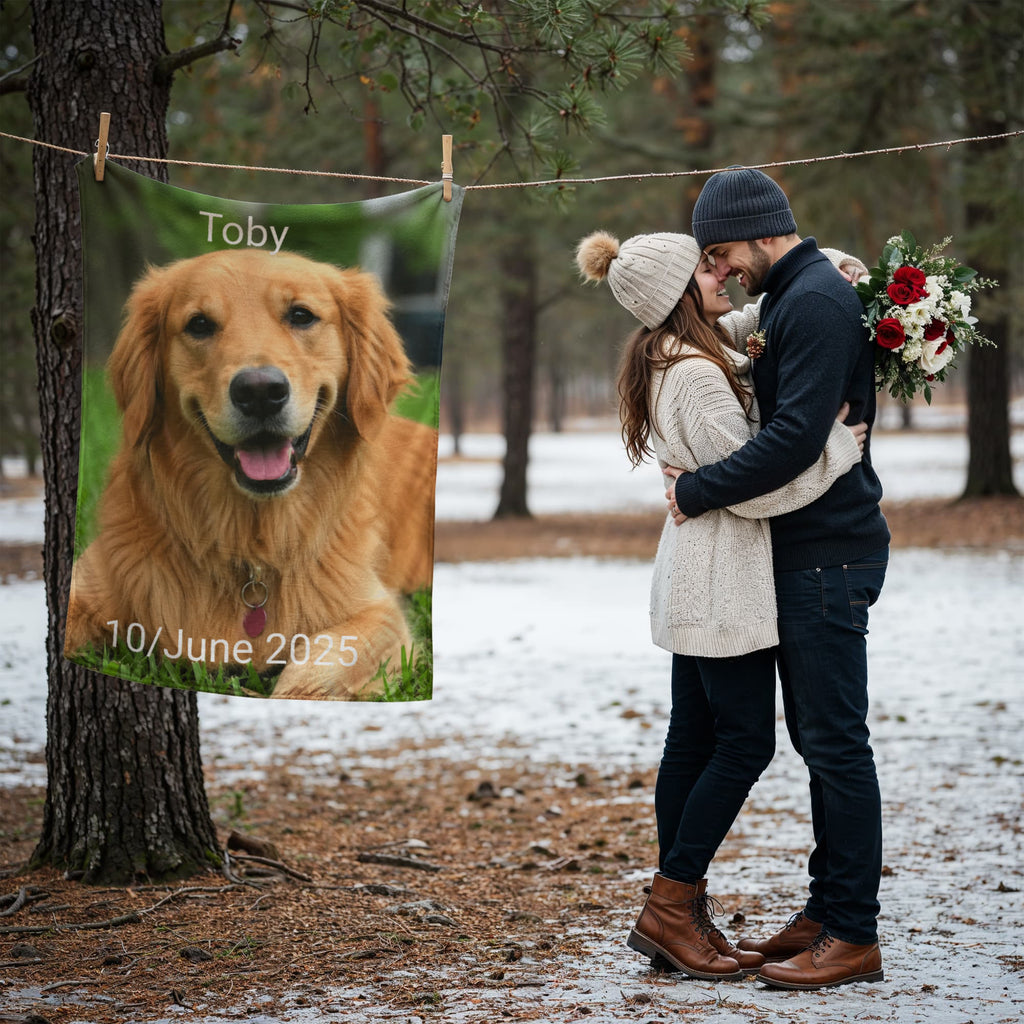 Personalized Pet Memorial Blanket for Dogs & Cats – Custom Pet Loss Gift