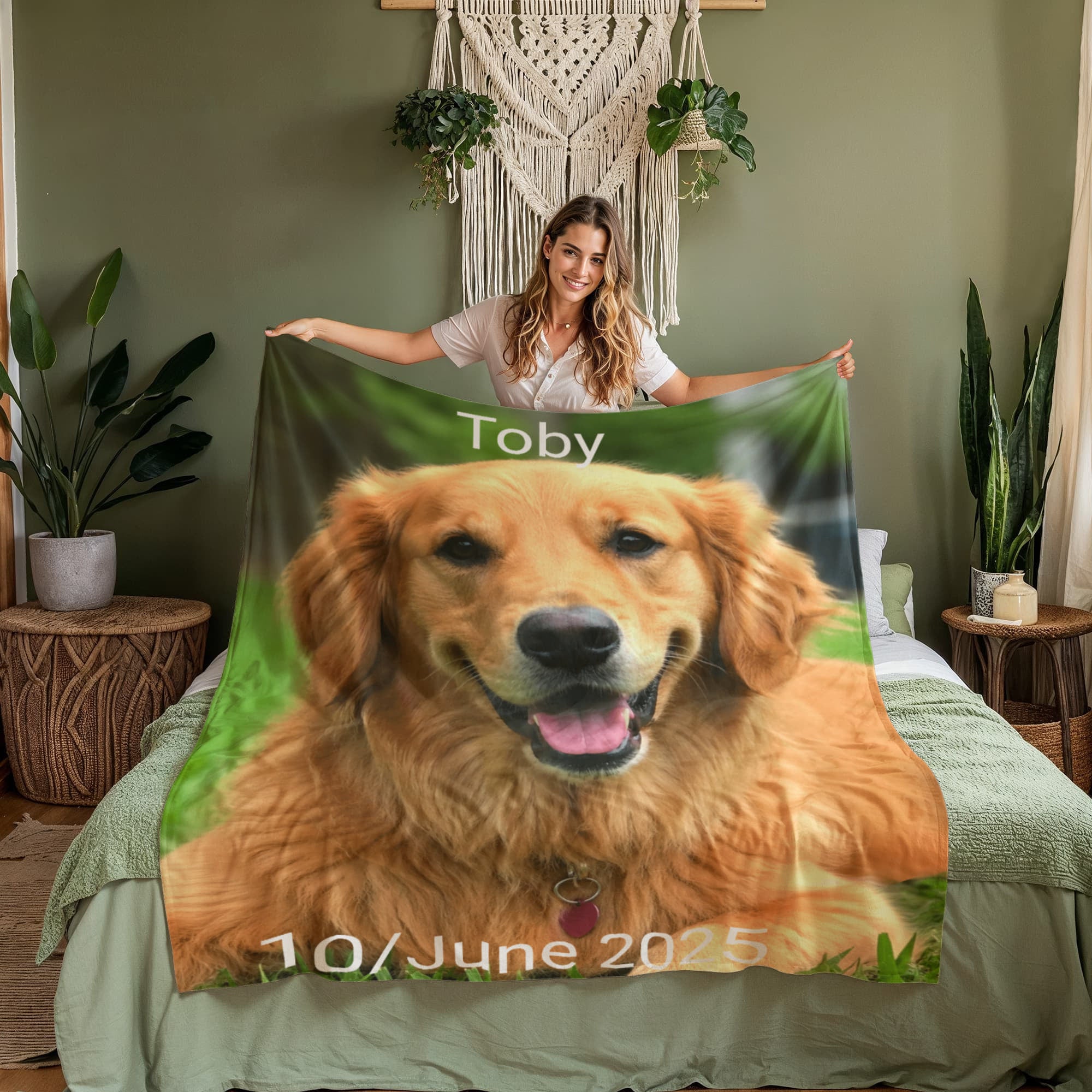 Personalized Pet Memorial Blanket for Dogs & Cats – Custom Pet Loss Gift